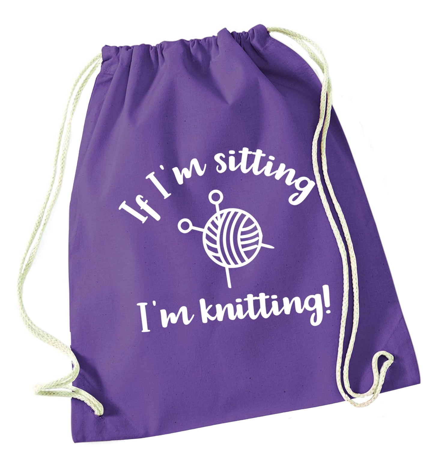 Merry Christmas purple drawstring bag