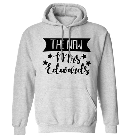 Introducing the new Mrs personalised adults unisex grey hoodie 2XL