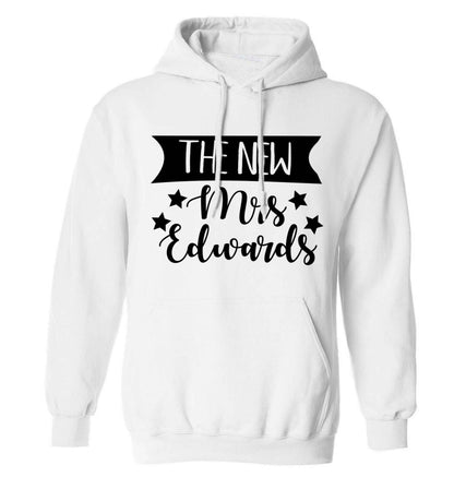 Introducing the new Mrs personalised adults unisex white hoodie 2XL