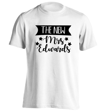 Introducing the new Mrs personalised adults unisex white Tshirt 2XL