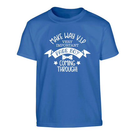 Make way V.I.P page boy coming through! Children's blue Tshirt 12-13 Years