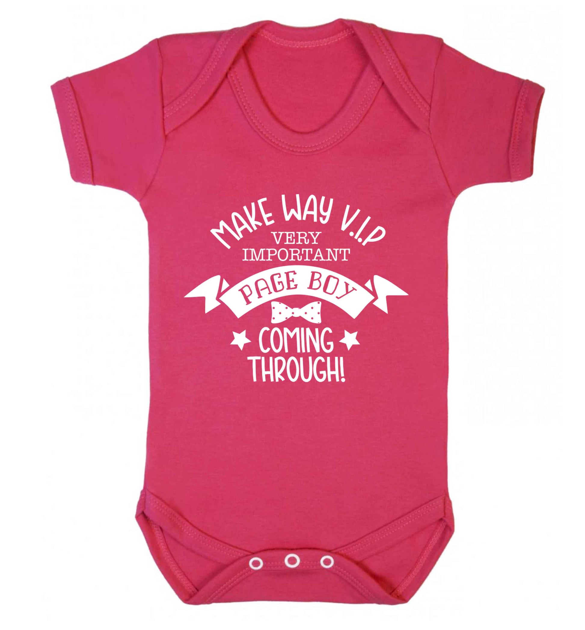 Make way V.I.P page boy coming through! Baby Vest dark pink 18-24 months