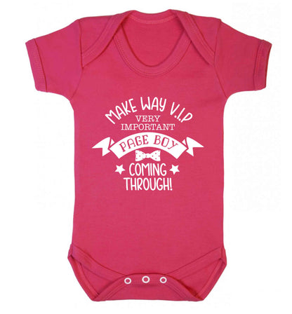 Make way V.I.P page boy coming through! Baby Vest dark pink 18-24 months