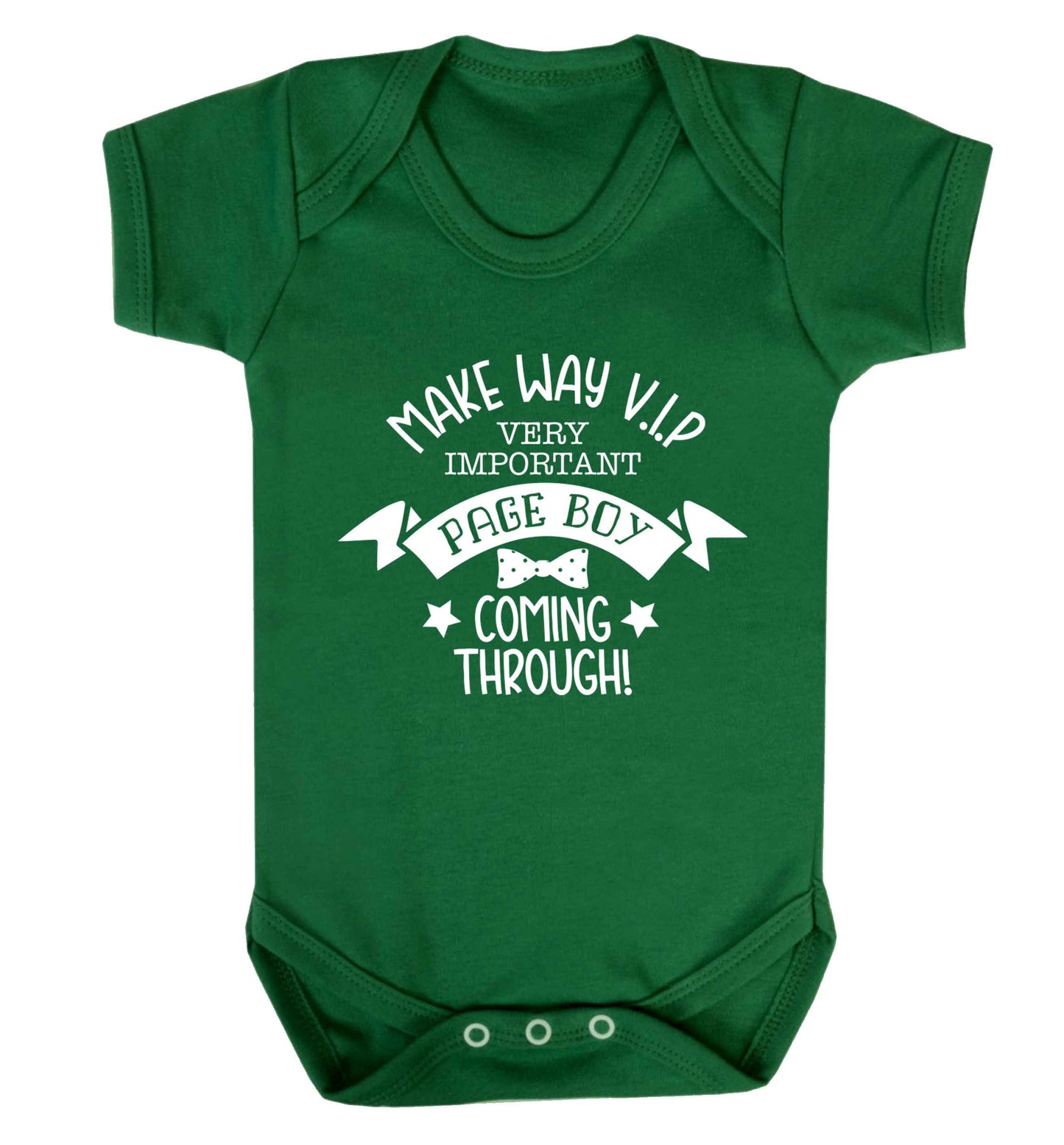 Make way V.I.P page boy coming through! Baby Vest green 18-24 months