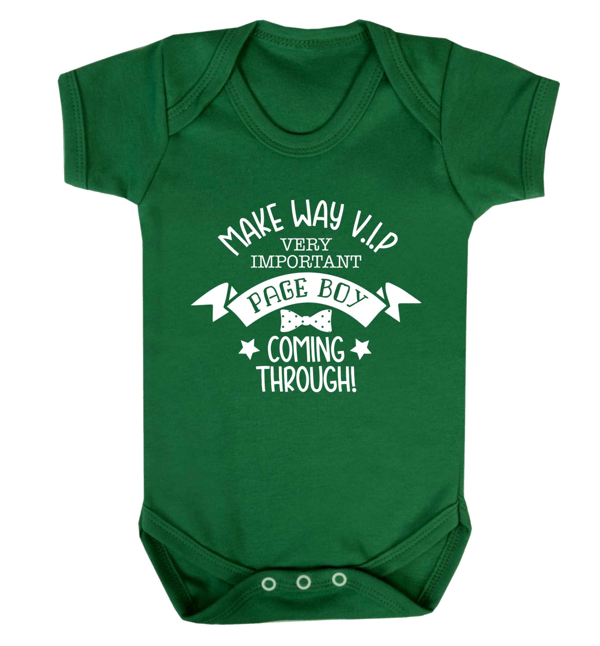 Make way V.I.P page boy coming through! Baby Vest green 18-24 months