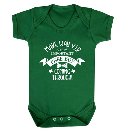 Make way V.I.P page boy coming through! Baby Vest green 18-24 months