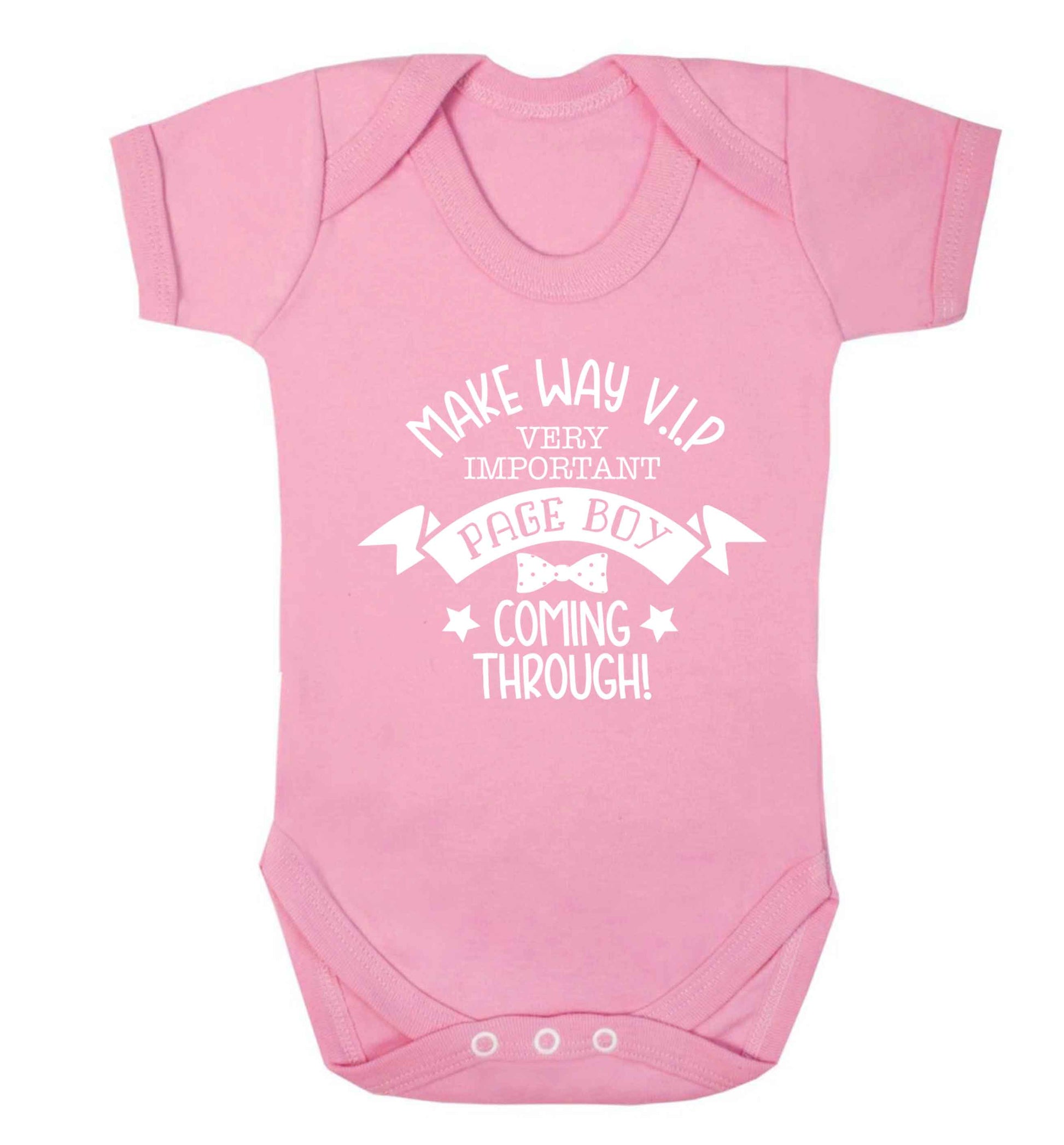 Make way V.I.P page boy coming through! Baby Vest pale pink 18-24 months