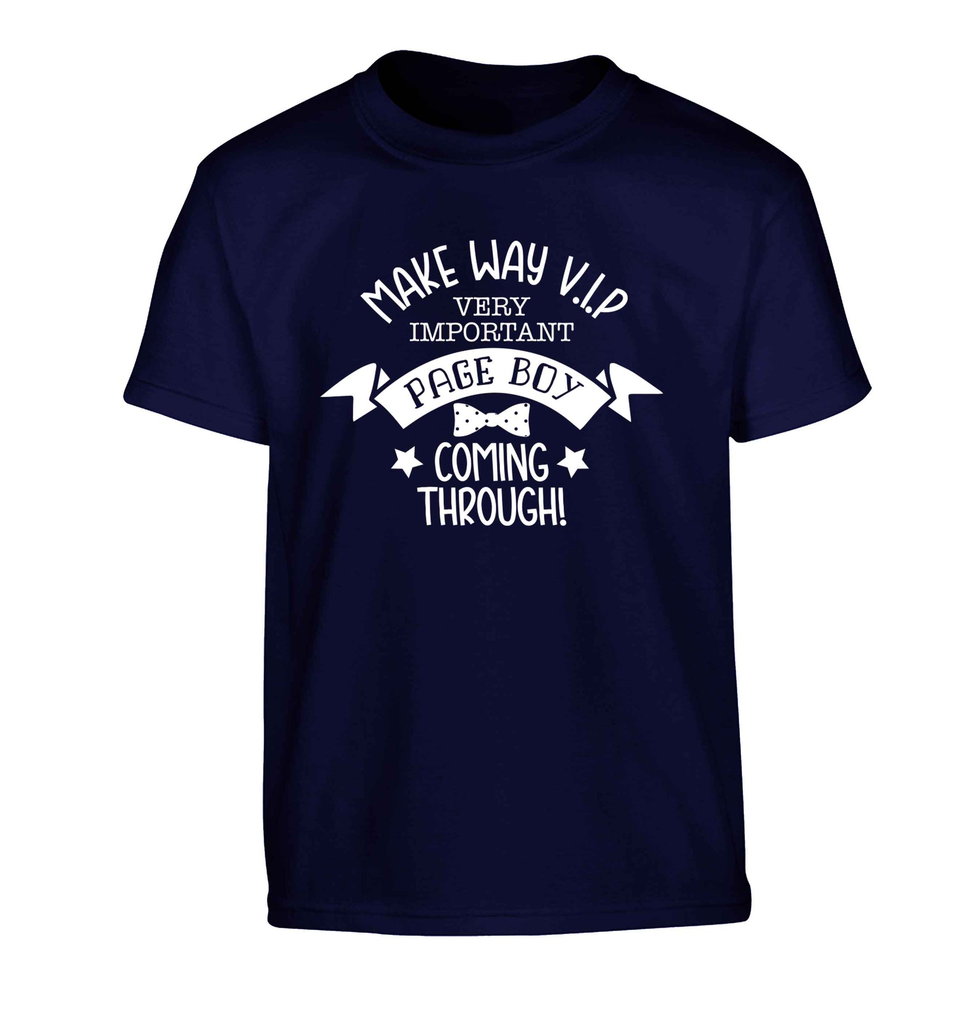 Make way V.I.P page boy coming through! Children's navy Tshirt 12-13 Years