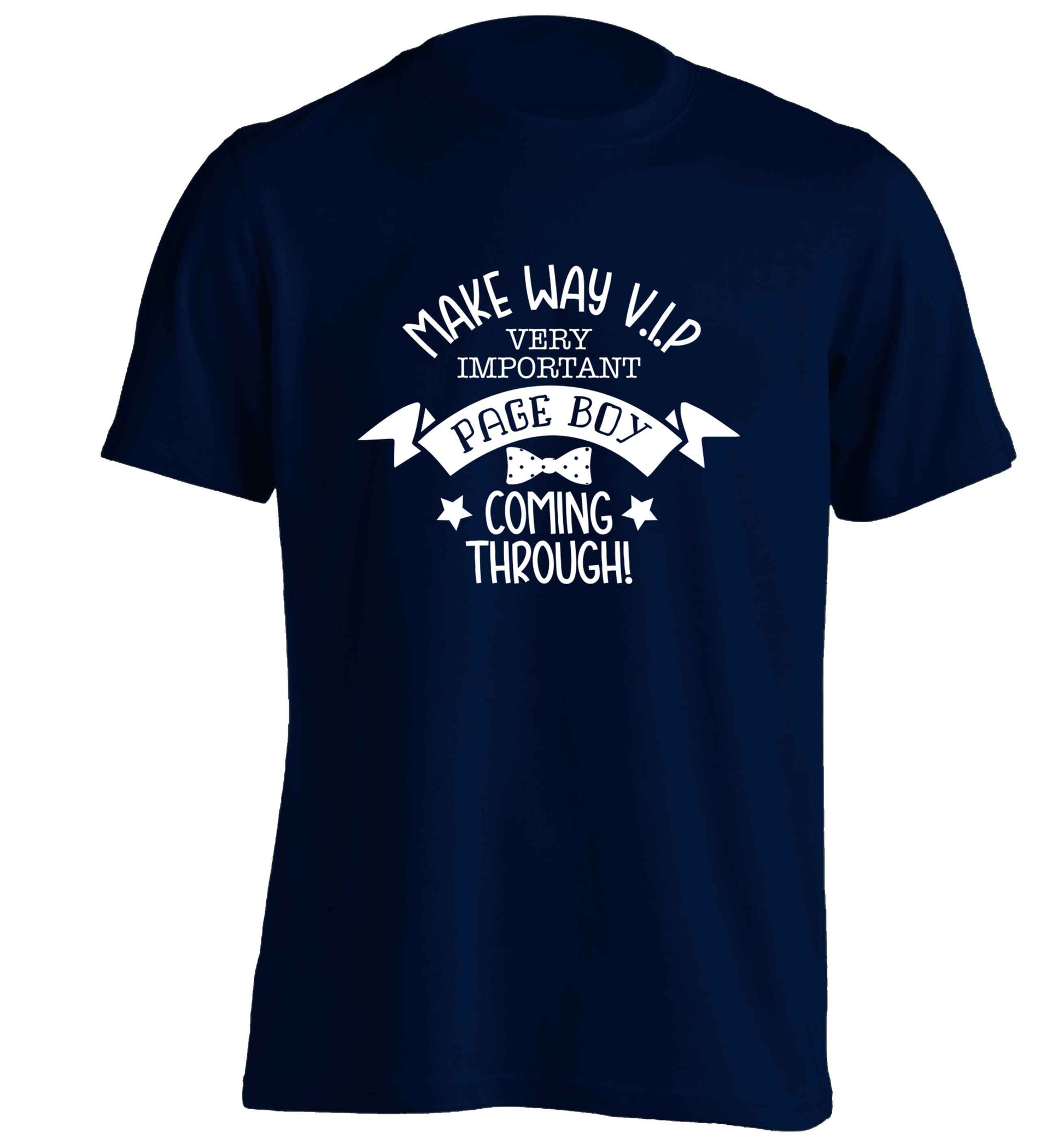 Make way V.I.P page boy coming through! adults unisex navy Tshirt 2XL