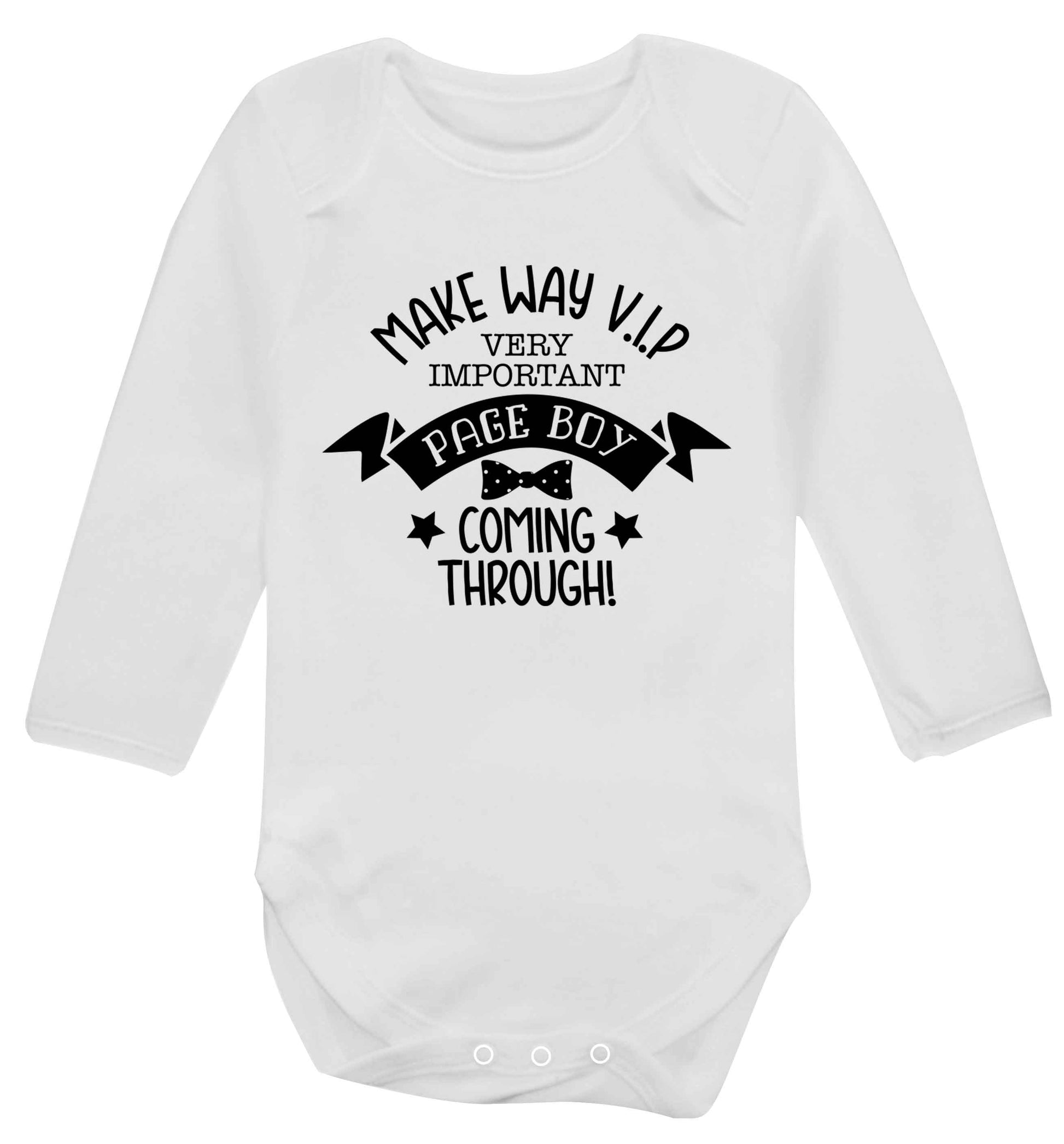 Make way V.I.P page boy coming through! Baby Vest long sleeved white 6-12 months