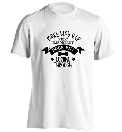 Make way V.I.P page boy coming through! adults unisex white Tshirt 2XL