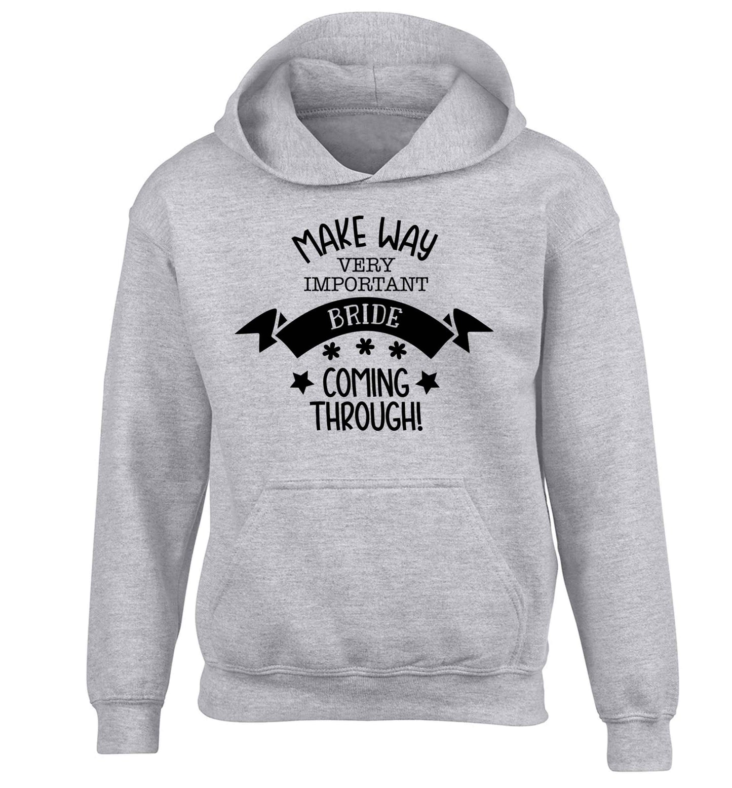 Make way V.I.P flower girl coming through! children's grey hoodie 12-13 Years
