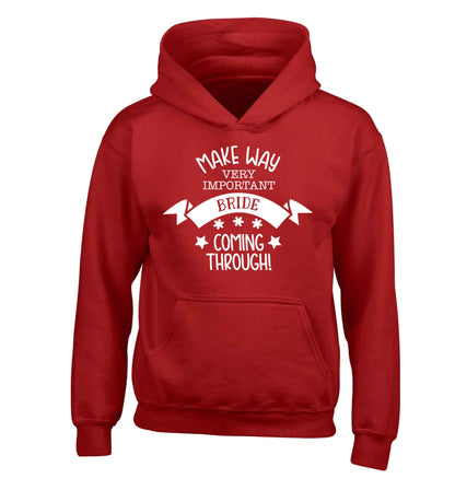 Make way V.I.P flower girl coming through! children's red hoodie 12-13 Years