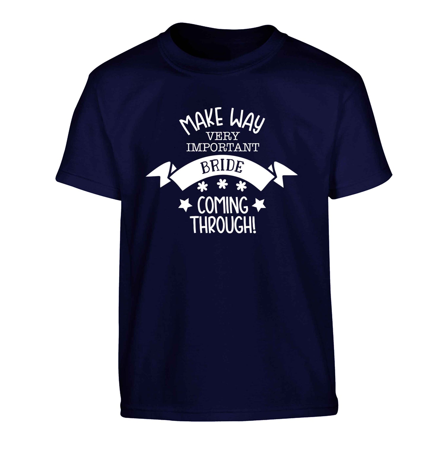 Make way V.I.P flower girl coming through! Children's navy Tshirt 12-13 Years