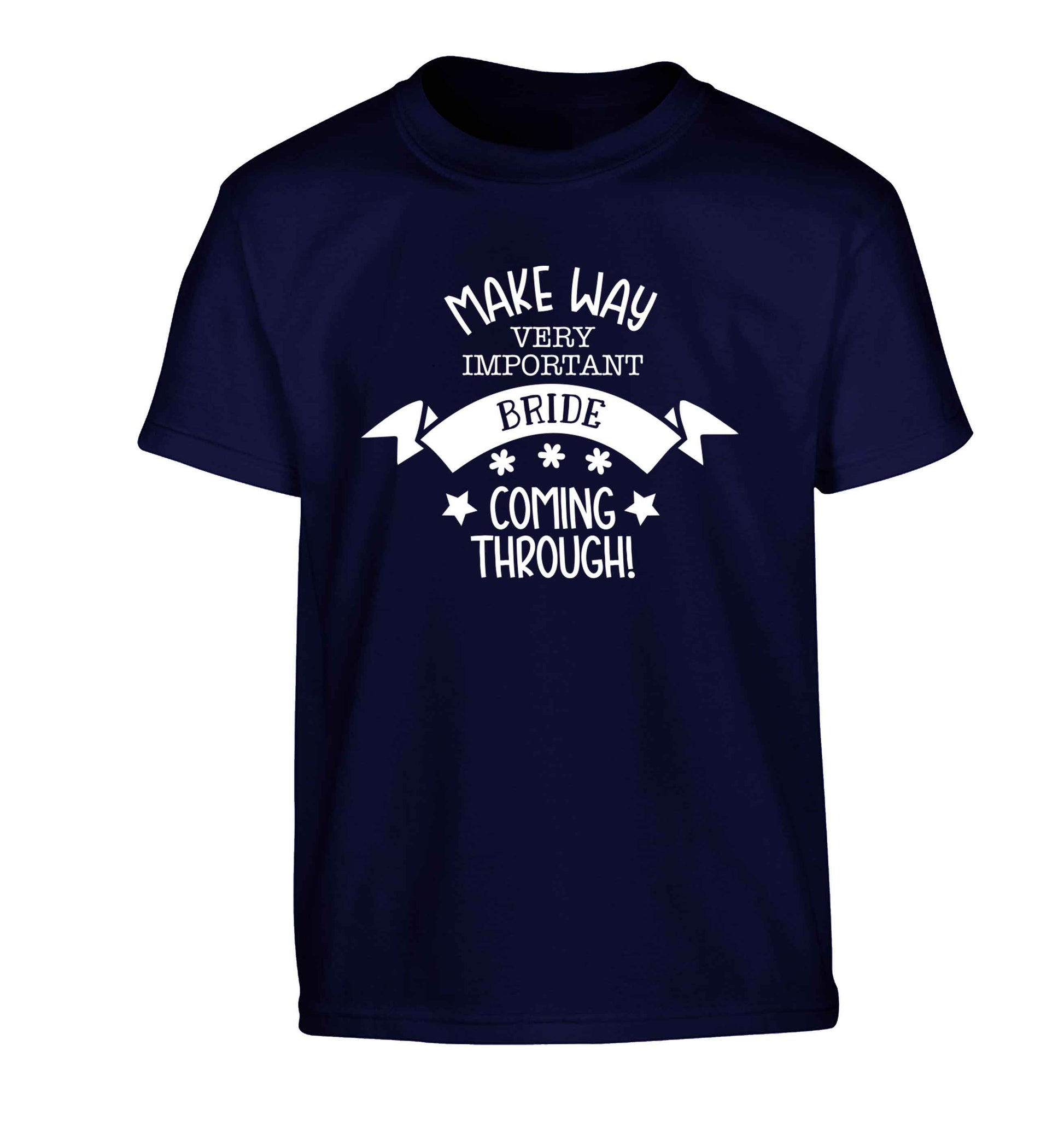 Make way V.I.P flower girl coming through! Children's navy Tshirt 12-13 Years