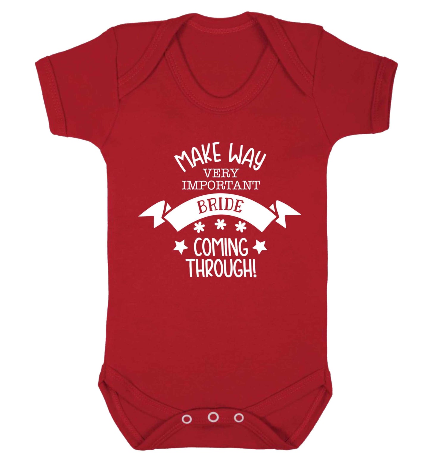 Make way V.I.P flower girl coming through! Baby Vest red 18-24 months