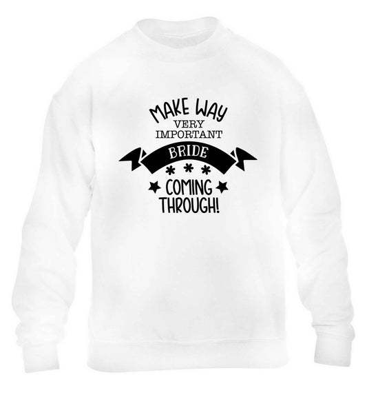 Make way V.I.P flower girl coming through! children's white sweater 12-13 Years