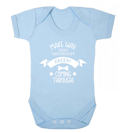 Make way very important groom coming through Baby Vest pale blue 18-24 months