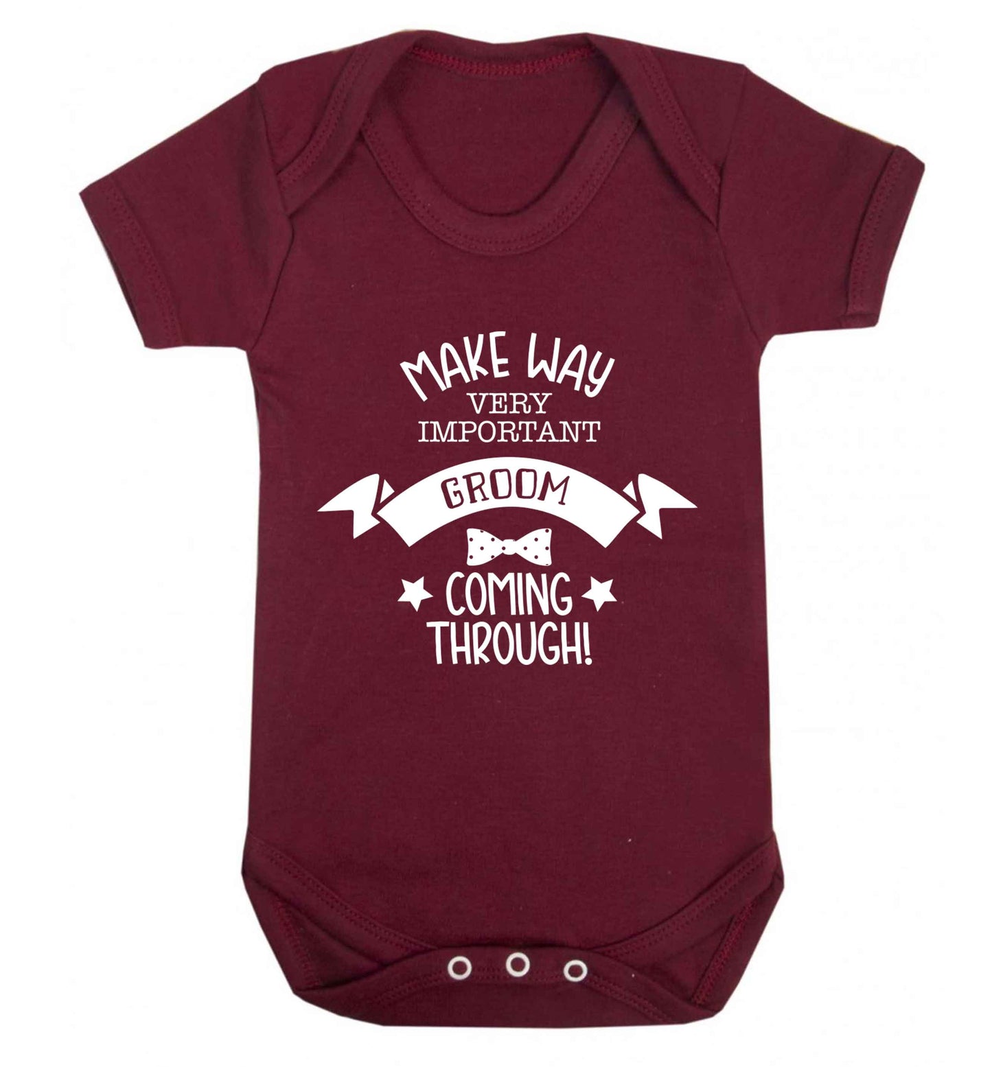 Make way very important groom coming through Baby Vest maroon 18-24 months