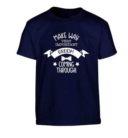 Make way very important groom coming through Children's navy Tshirt 12-13 Years