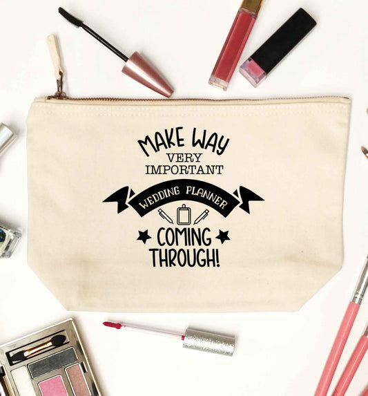 Make way very important wedding planner coming through natural makeup bag