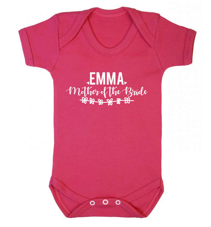 Personalised mother of the bride Baby Vest dark pink 18-24 months