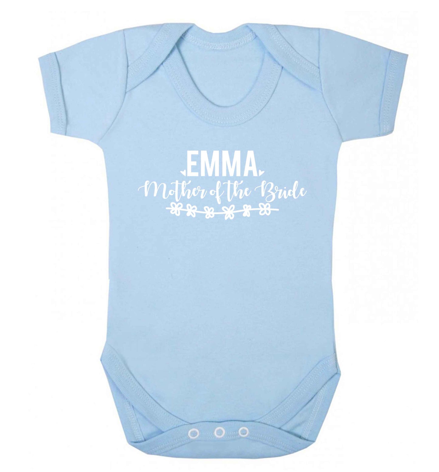 Personalised mother of the bride Baby Vest pale blue 18-24 months
