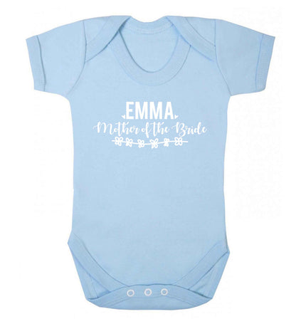 Personalised mother of the bride Baby Vest pale blue 18-24 months