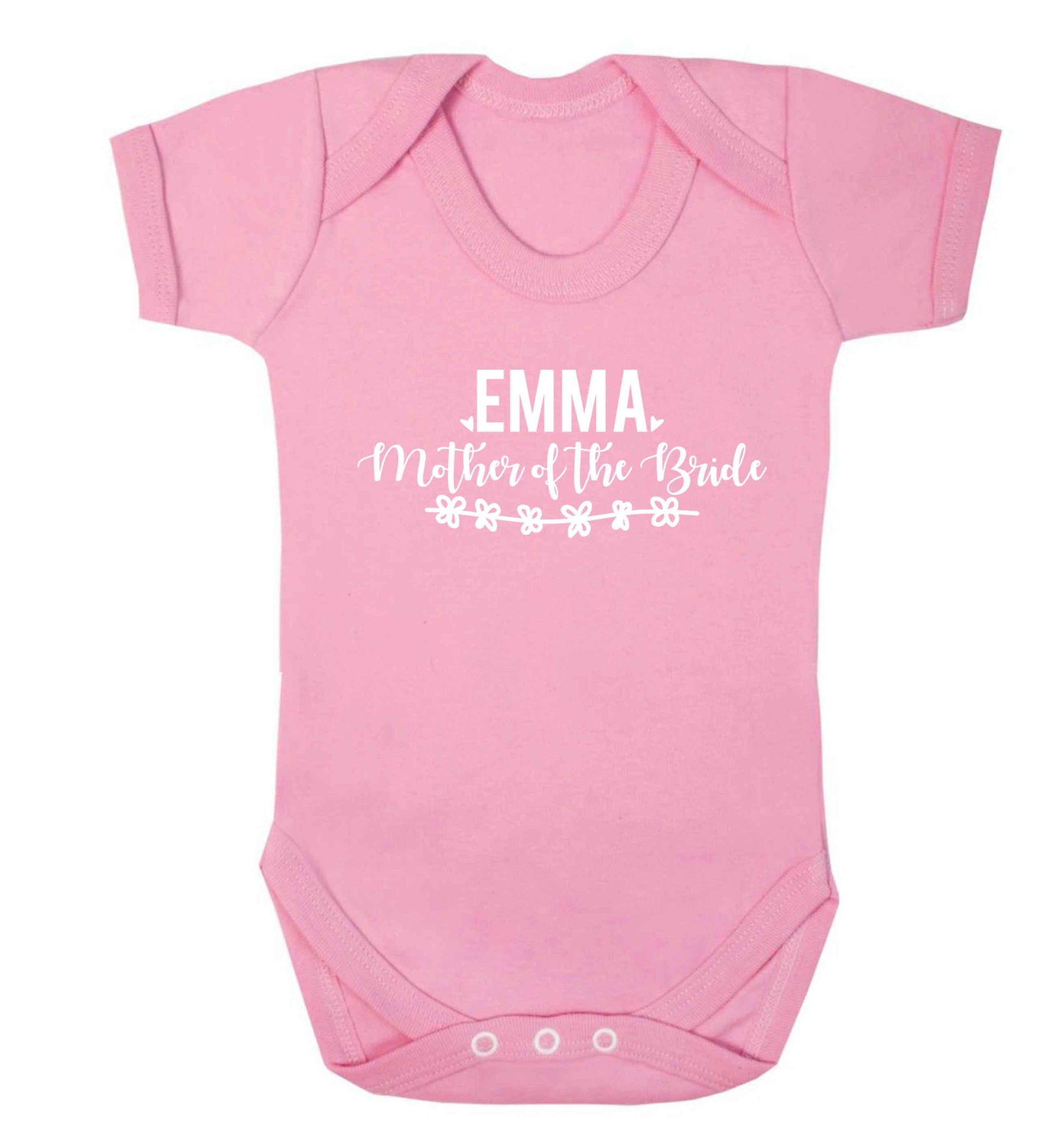 Personalised mother of the bride Baby Vest pale pink 18-24 months