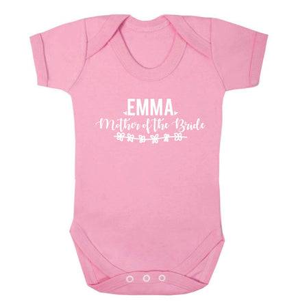 Personalised mother of the bride Baby Vest pale pink 18-24 months