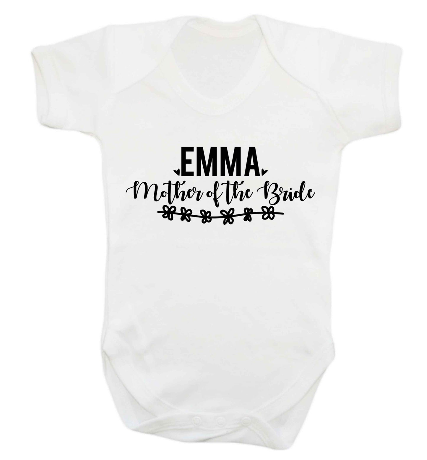Personalised mother of the bride Baby Vest white 18-24 months