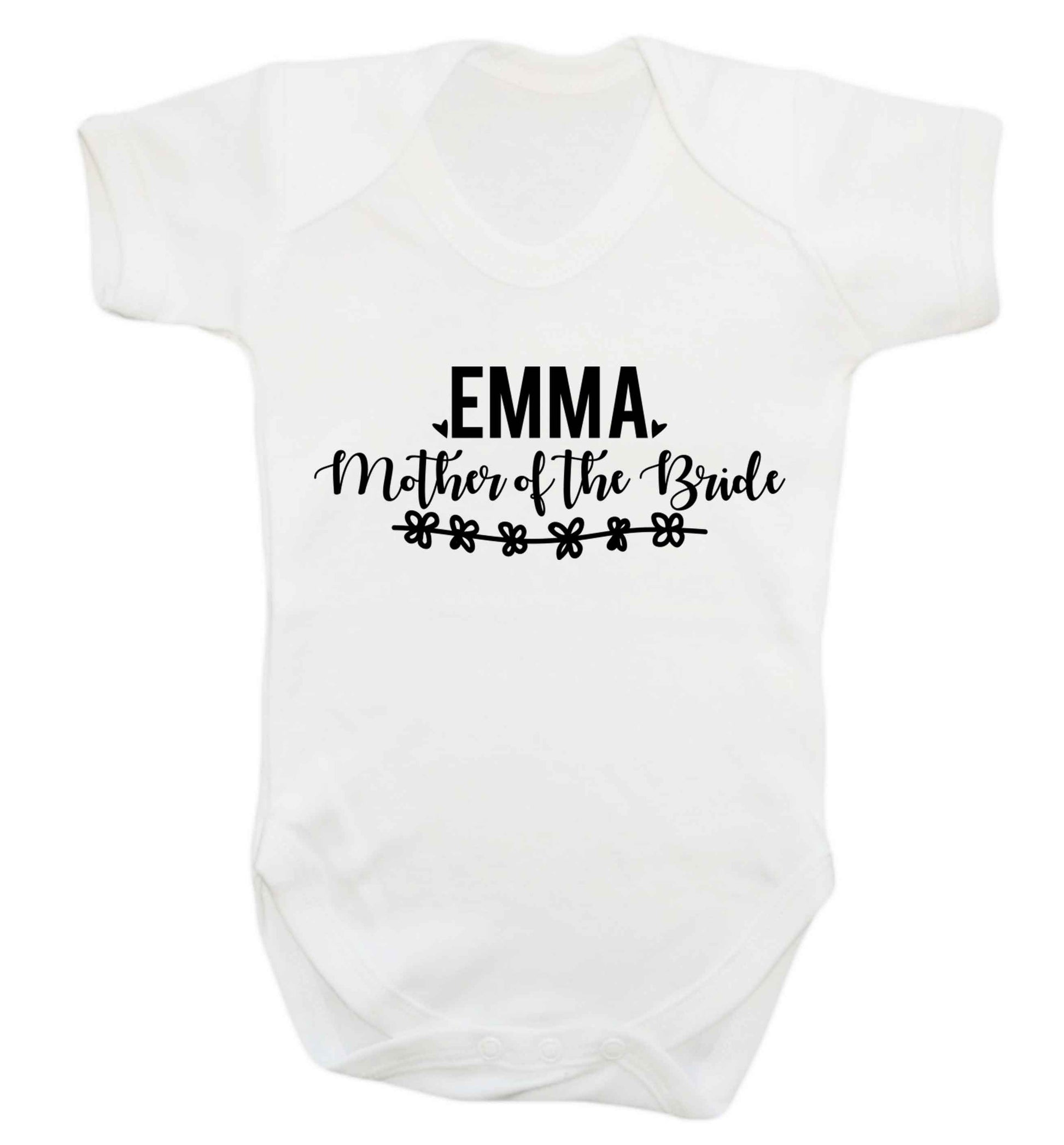 Personalised mother of the bride Baby Vest white 18-24 months