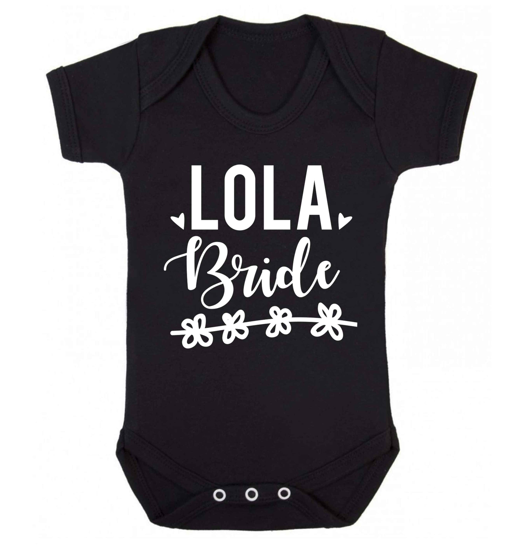 Personalised bride Baby Vest black 18-24 months