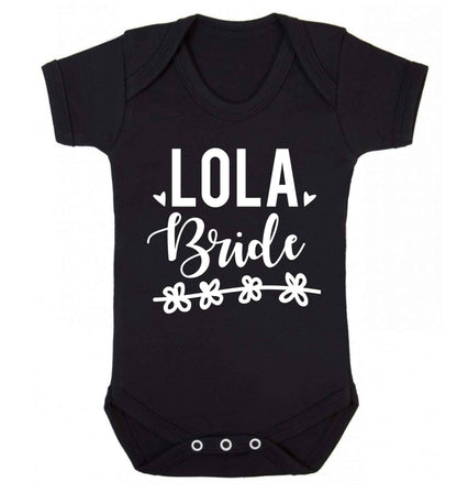 Personalised bride Baby Vest black 18-24 months