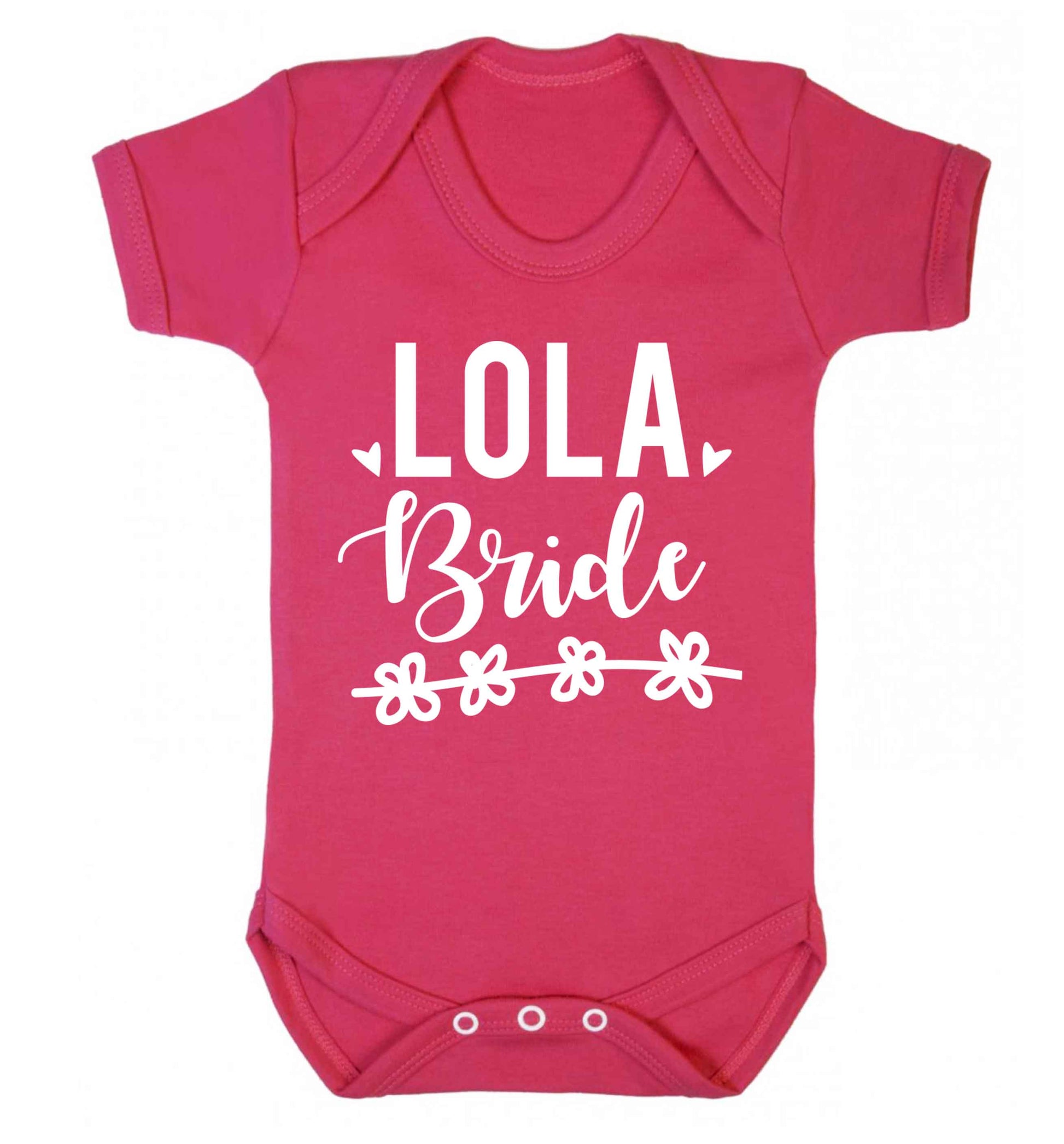 Personalised bride Baby Vest dark pink 18-24 months