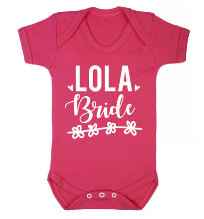 Personalised bride Baby Vest dark pink 18-24 months