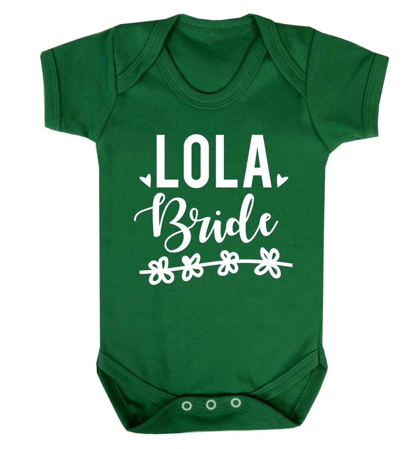 Personalised bride Baby Vest green 18-24 months