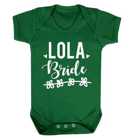 Personalised bride Baby Vest green 18-24 months