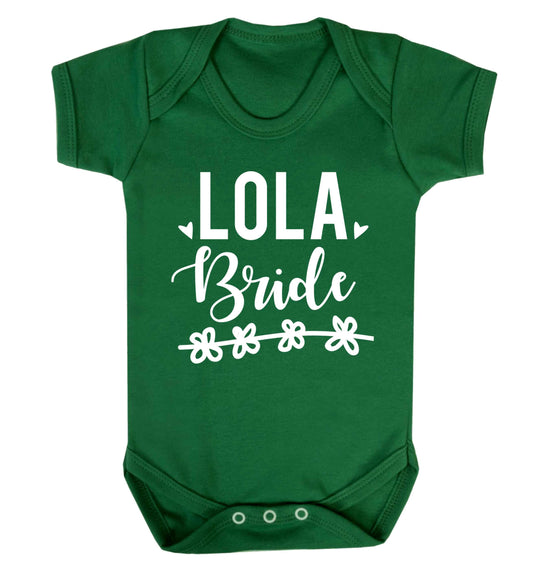 Personalised bride Baby Vest green 18-24 months