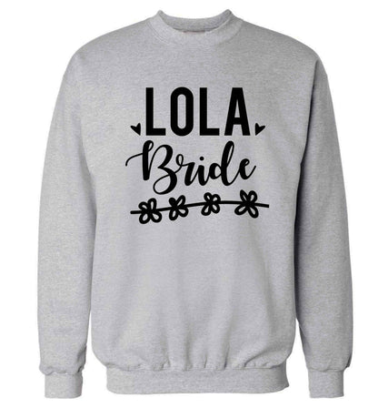 Personalised bride Adult's unisex grey Sweater 2XL