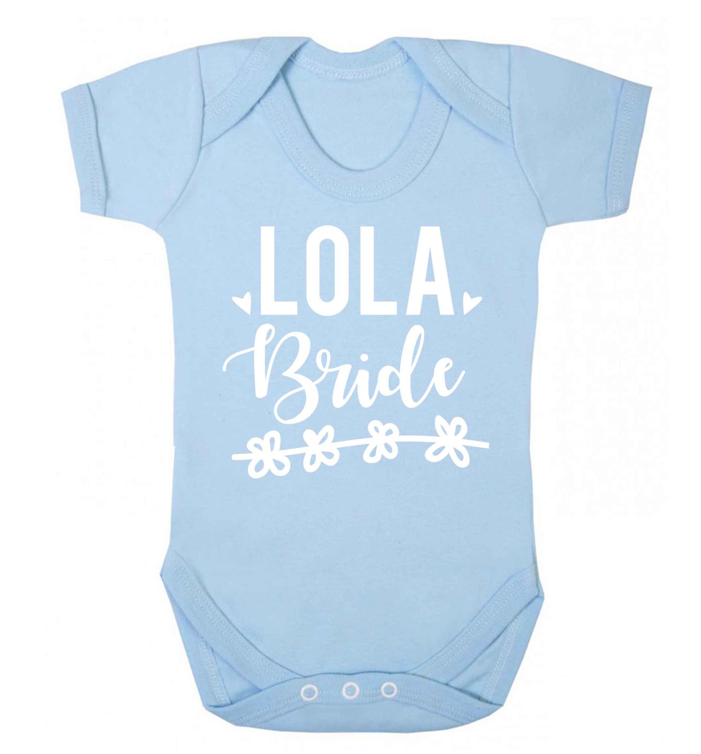 Personalised bride Baby Vest pale blue 18-24 months