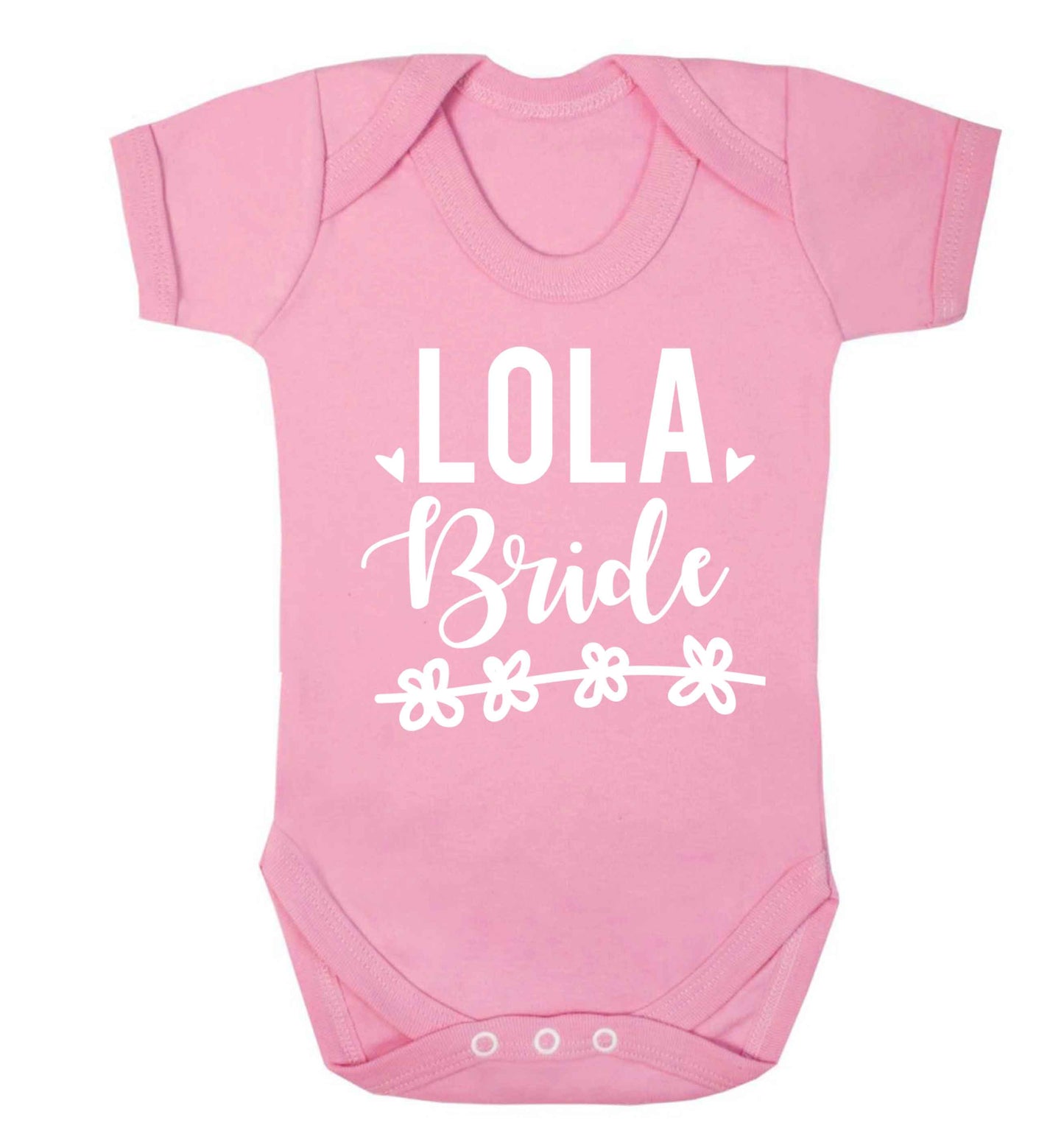 Personalised bride Baby Vest pale pink 18-24 months
