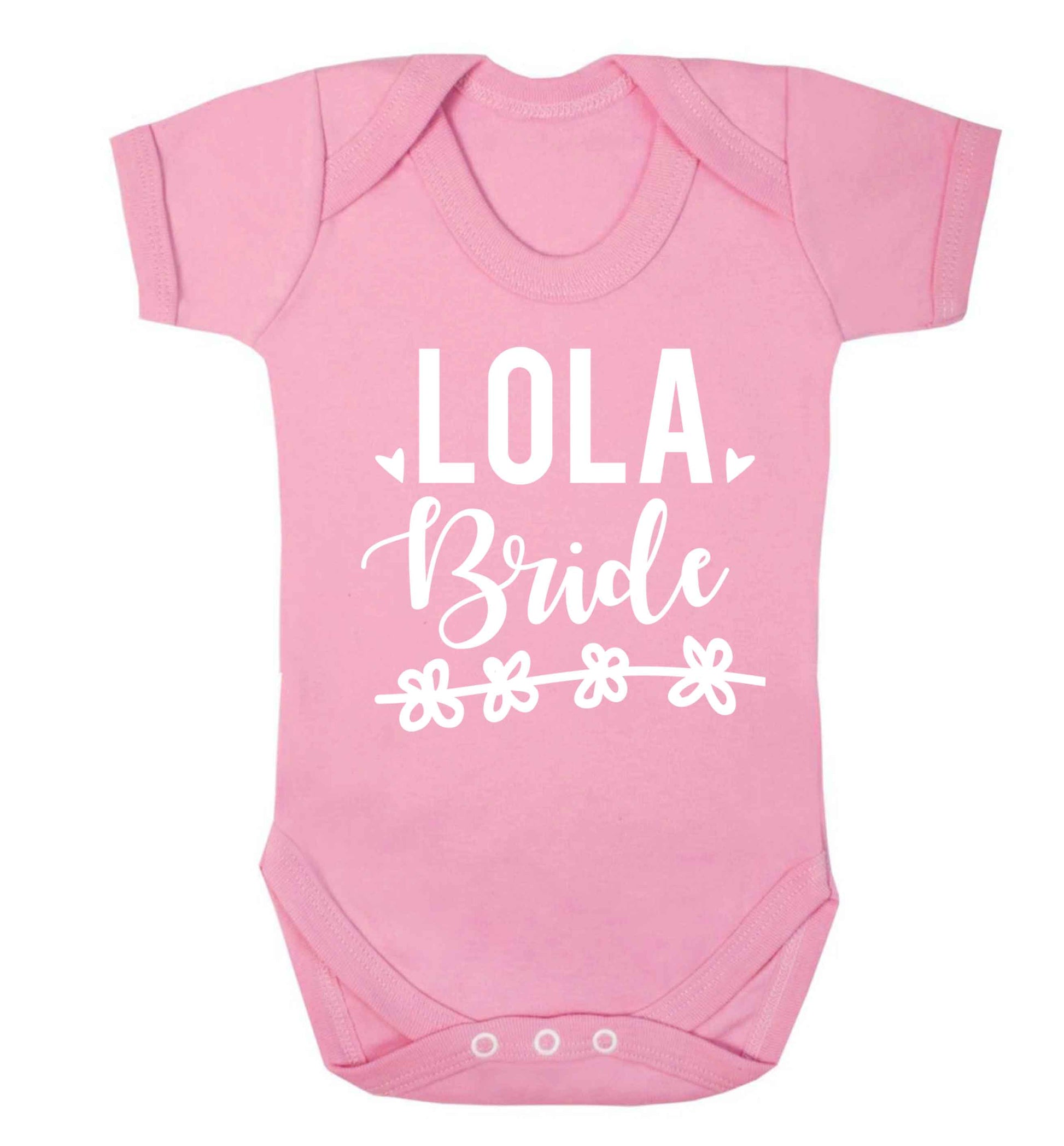 Personalised bride Baby Vest pale pink 18-24 months
