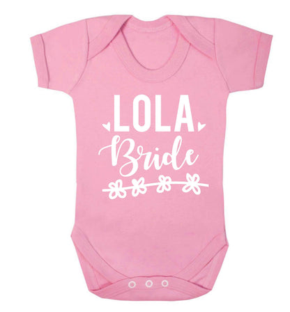 Personalised bride Baby Vest pale pink 18-24 months