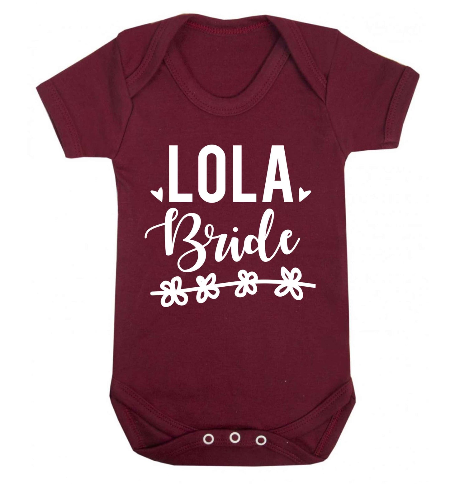 Personalised bride Baby Vest maroon 18-24 months