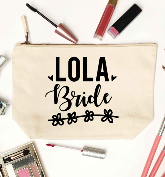Personalised bride natural makeup bag