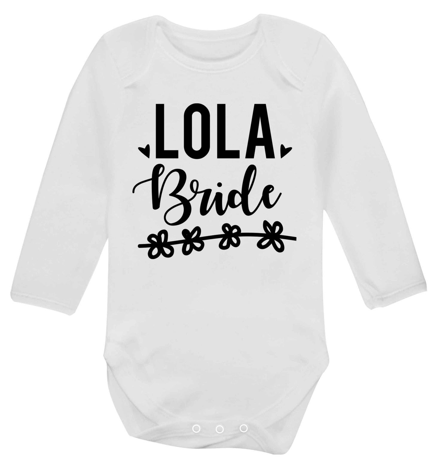 Personalised bride Baby Vest long sleeved white 6-12 months