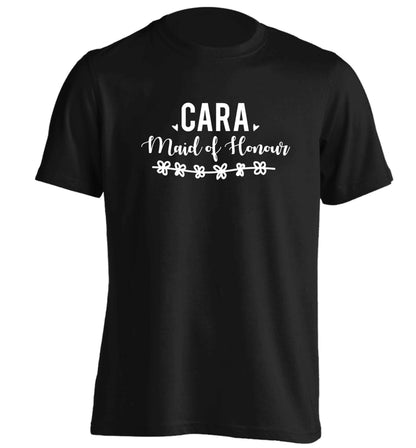 Personalised maid of honour adults unisex black Tshirt 2XL