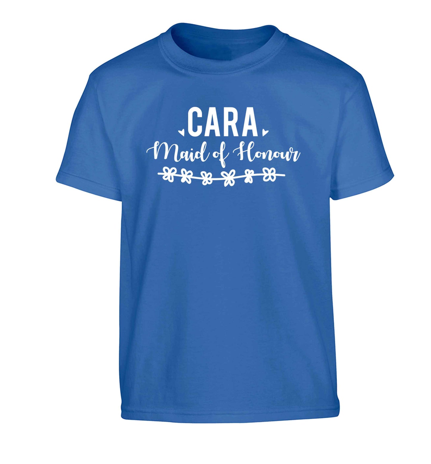 Personalised maid of honour Children's blue Tshirt 12-13 Years