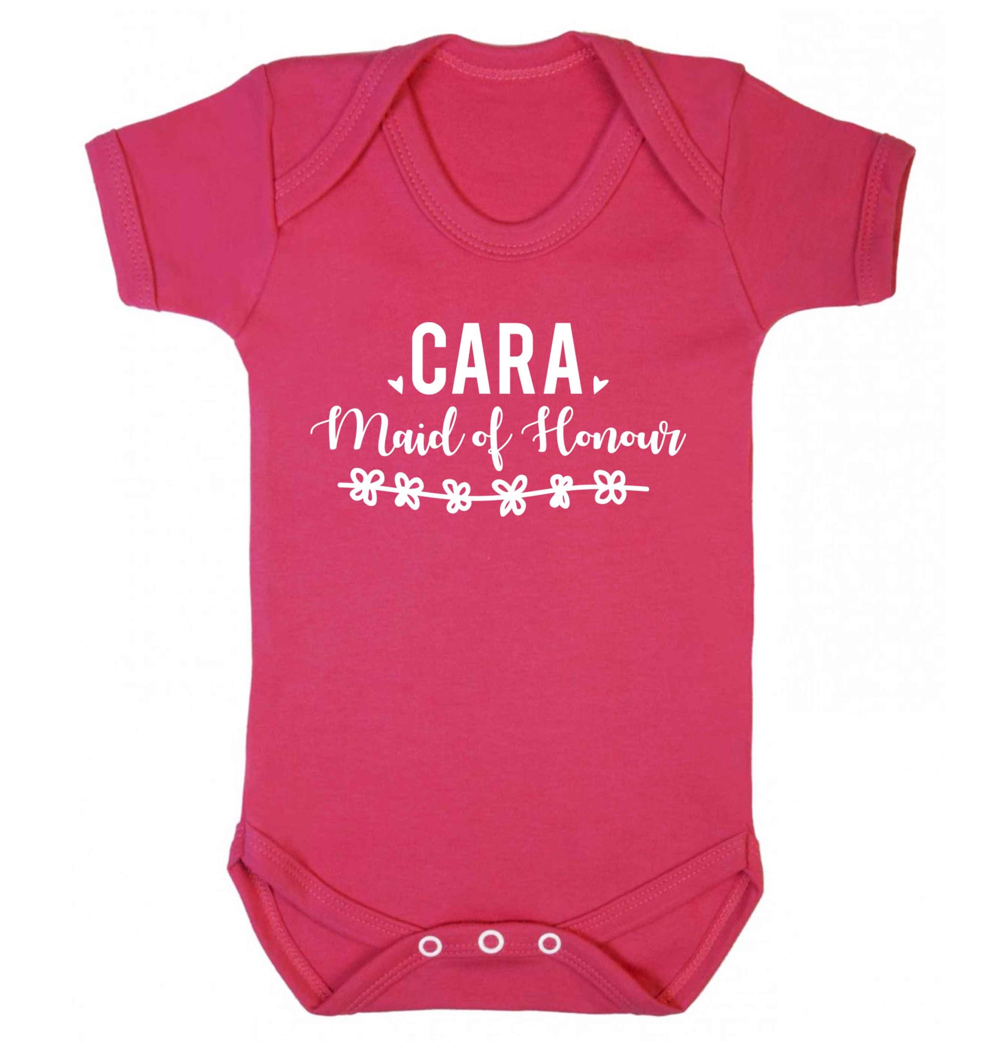 Personalised maid of honour Baby Vest dark pink 18-24 months